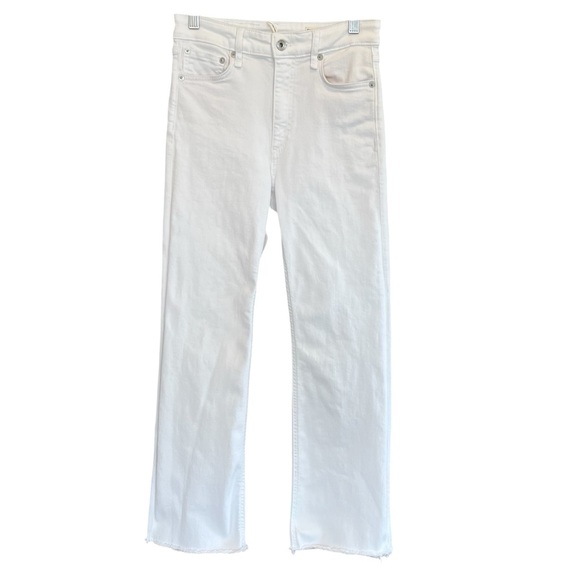 Rag & Bone Nina High Rise Ankle Flare Jeans White 25 Contemporary Minimalist - Picture 1 of 7